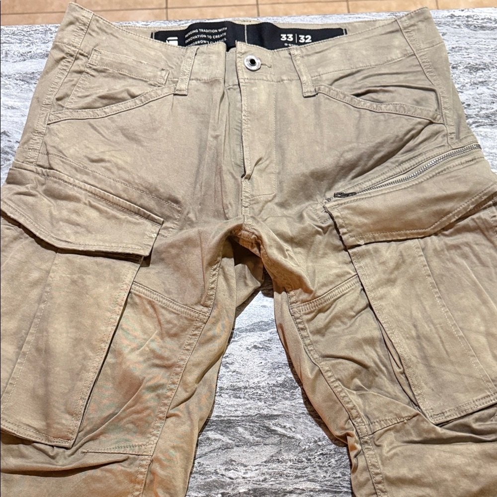 G-Star Beige Rovic Zip 3D Tapered Cargo Pants